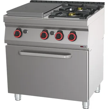 Sporák RM GASTRO Sporák tálový plynový STPT 70/80 21 G s plyn. troubou GN 2/1 RedFox