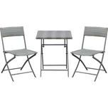 OUTSUNNY Polyratanová zahradní souprava pro 2 osoby na balkon a terasu šedá