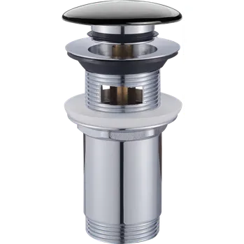 Sifon JB Sanitary Umyvadlová výpusť s přepadem Click-Clack, celokovová, černá, VK21