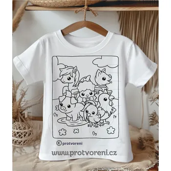 Tričko jako omalovánka Tričko k vybarvení, dětské, ZVÍŘÁTKA z farmy, 1 ks zvolte VELIKOST trička ZDE:: 11/12 let Beagle