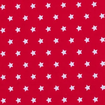 Bavlněné plátno červené bílé hvězdy, š.145