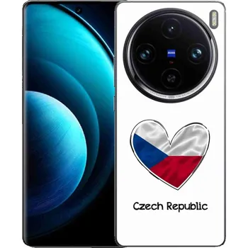 Pouzdro na mobilní telefon Gelový kryt mmCase na Vivo X100 Pro 5G - vlajka srdce bílé pozadí