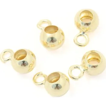 Rybářský háček CZ Kulička s očkem 6mm Ag925 gold plating 24kt