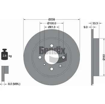 Brzdový kotouč Brzdový kotouč BENDIX Braking BDS1482
