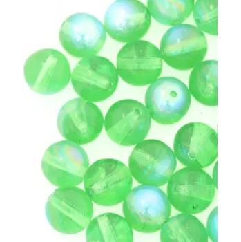 Dětské navlékací korálky CZ Korálek mačkaný kulička 8mm zelená AB 50020/28701 (20ks)