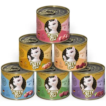 Krmivo pro kočku 6x200g Kitty Cat Adult Pate Mix I (6 druhů) vlhké krmivo pro kočky