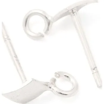 Náušnice CZ Náušnice puzeta kosodelník s očkem 8/6mm Ag925 rhodium