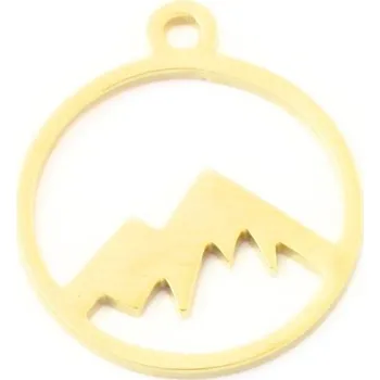 Přívěsek EU Přívěsek hory 17/15mm chirurgická ocel gold plating 24kt