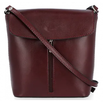Kabelka Kožené kabelka listonoška Vittoria Gotti bordová VG2012