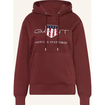 Dámské oblečení Gant Dámská Mikina S Kapucí, tmavě červená, 40