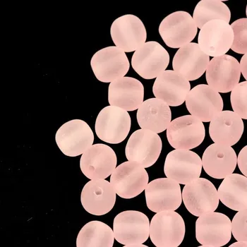 Dětské navlékací korálky CZ Korálek mačkaný kulička 6mm růžová 70110/MAT (40ks)