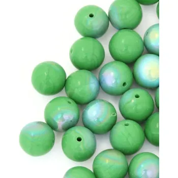 Korálek CZ Korálek mačkaný kulička 8mm zelená AB 53330/28701 (20ks)