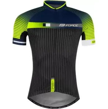 cyklistický dres Force Dash pánský dres krátký rukáv modrá/fluo/černá vel. XS