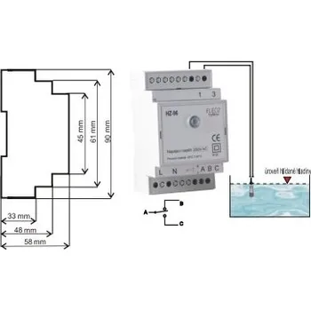 vypínač Hladinový spínač HZ-96 230AC IP20 ELECO VEP CZ s.r.o. 11-16-801-30296