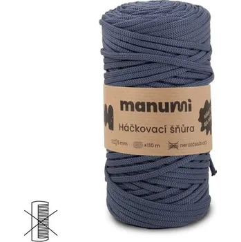 Příze Manumi háčkovací polyesterová šňůra 5 mm denimová