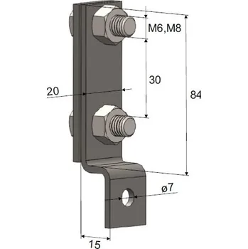 Hromosvod Podpěra PV 44 b - M8 101431 DT TECHNIC s.r.o. 57-02-525-03164