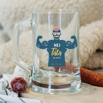 Sklenice NEJ TÁTA NA SVĚTĚ - pivní sklenice 0,5 l
