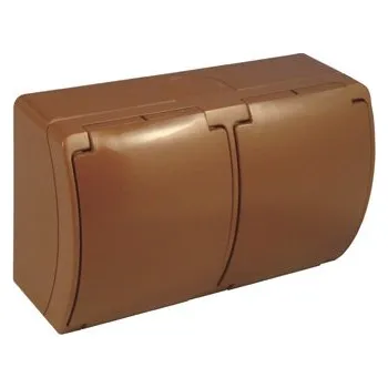 Elektrická zásuvka Zásuvka 2x K21 hněd.IP44 20121050 QESTEL s.r.o. 07-24-029-80212