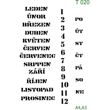 Šablona T 020 - A4 , Lepící fólie