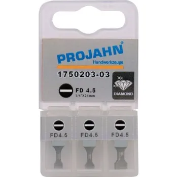 Bit PROJAHN 1/4"plochý bit 4.5mm, diamant,25mm,3ks