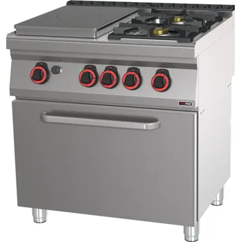 Sporák RM GASTRO Sporák tálový plynový STPT 70/80 21 GE s el. troubou GN 2/1 RedFox