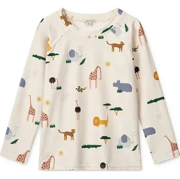 Dívčí tričko Plavecké tričko s dlouhým rukávem Liewood Noah Printed Longsleeve Swim Tee LW19977 béžová 01X, vel. 62