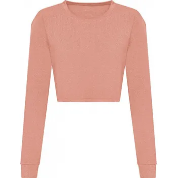 Just Ts Zkrácený dámský top ze směsového materiálu s dlouhými rukávy Barva: starorůžová, Velikost: S JT016