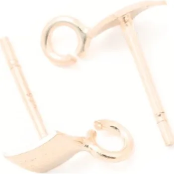 Náušnice CZ Náušnice puzeta kosodelník s očkem 8/6mm Ag925 rose gold