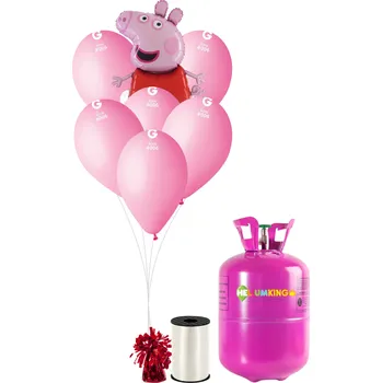 Party dekorace HeliumKing Helium párty set - Peppa Pig růžový