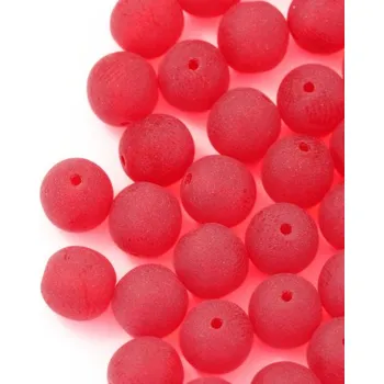 Dětské navlékací korálky CZ Korálek mačkaný kulička 8mm čevená 90080/MAT (20ks)