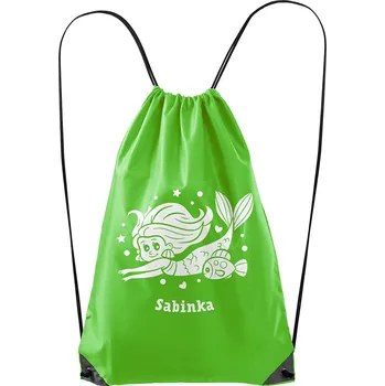 Městský batoh Vak Mořská víla se jménem - polyester Barva: Zelenožlutá