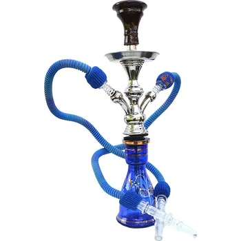 Čistič dýmky Vodní dýmka 46 cm, TopMark Eset modrá malovaná NEW 2 hadice