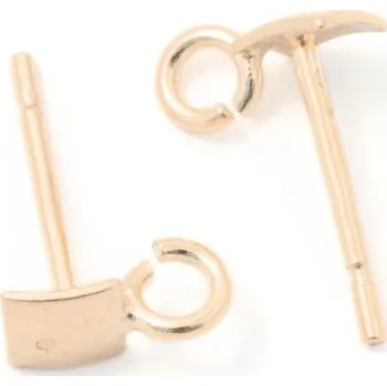 Náušnice CZ Náušnice puzeta čtverec s očkem 6mm Ag925 rose gold