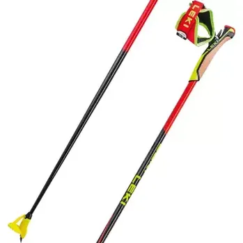 Běžkařská hole Leki HRC Max Poles běžecké hole bright red/neon yellow/carbon structure 150 cm