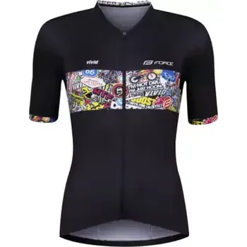 cyklistický dres Force Vivid Lady dámský dres krátký rukáv černá vel. M