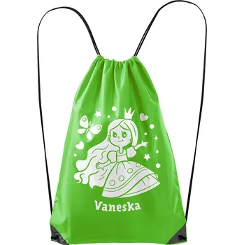Městský batoh Vak Princezna se jménem - polyester Barva: Zelenožlutá