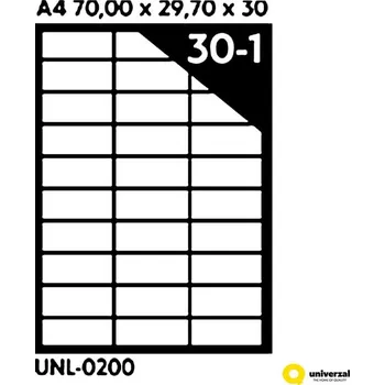 Samolepící etiketa Samolepicí etikety A4 70 x 29.7 x 30, 100 listů