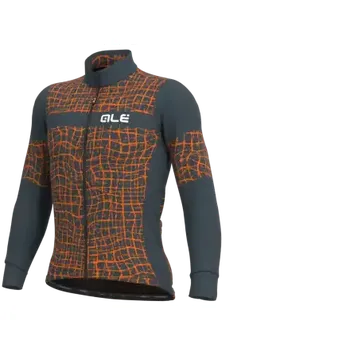 cyklistický dres Alé Solid Wall pánský cyklistický dres dlouhý rukáv šedá/oranžová vel. M
