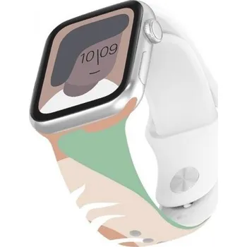 Řemínek na hodinky Silikonový řemínek s abstraktním vzorem pro Apple Watch Ultra 49mm / 46mm / 45mm / 44mm / 42mm - tyrkysovobéžový