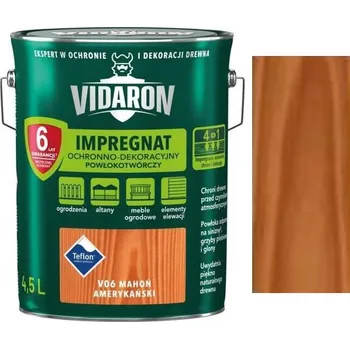 Lak na dřevo Vidaron Impregnat ochranná impregnační lazura na dřevo V06 Mahagon americký 4,5l