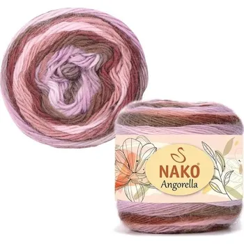 Příze Pletací příze Nako Angorella 87532 - růžovohnědá