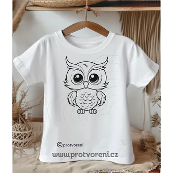 Tričko jako omalovánka Tričko k vybarvení, dětské, SOVIČKA, 1 ks zvolte VELIKOST trička ZDE:: 3/4 let Beagle