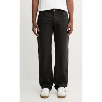 Pánské kalhoty Kalhoty Tommy Jeans pánské, černá barva, ve střihu chinos, DM0DM21703 99X, vel. 33/34