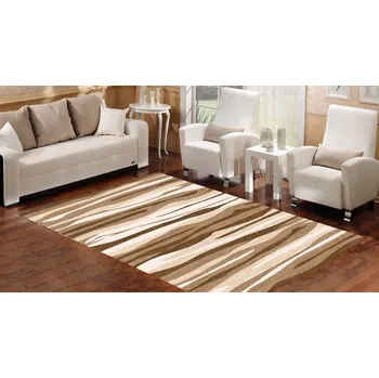 Koberec Moderní koberec Ostrava - pruhy 3 - hnědý Rozměr koberce: 140x190 cm