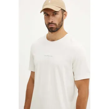 Bavlněné tričko Calvin Klein Jeans J30J325649 béžová 01X, vel. L