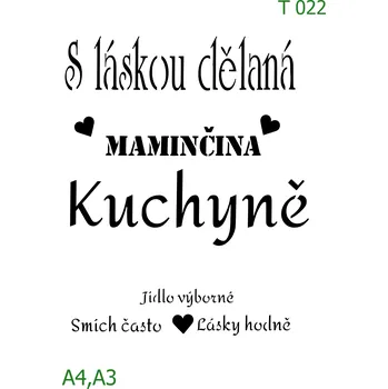 Šablona T 022 - A4 , Nelepící folie