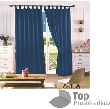 Saténové závěsy Home Art - 150x180 - 2 kusy Tmavě modrá