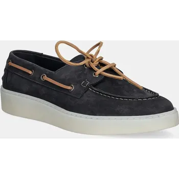 Dámské mokasíny Nubukové mokasíny Guess ROB pánské, tmavomodrá barva, FMTROB LEA14 FMTROB.LEA14.BLUE 59X, EUR 40