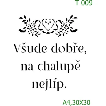 Šablona T 009 - A4 , Nelepící folie