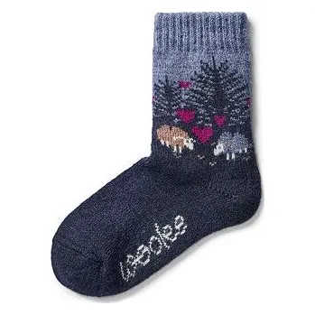 Pánská móda Vlnka Dětské ponožky s ovčí vlnou Merino láska tmavě modrá velikost obuv dětské 29-30